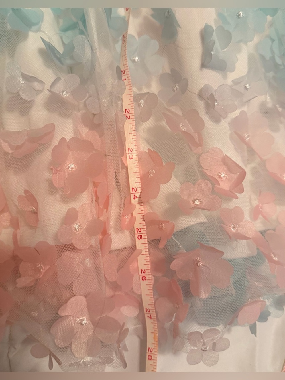 Storia Pink & Blue Floral Appliqué Mini Dress - Picture 8 of 9